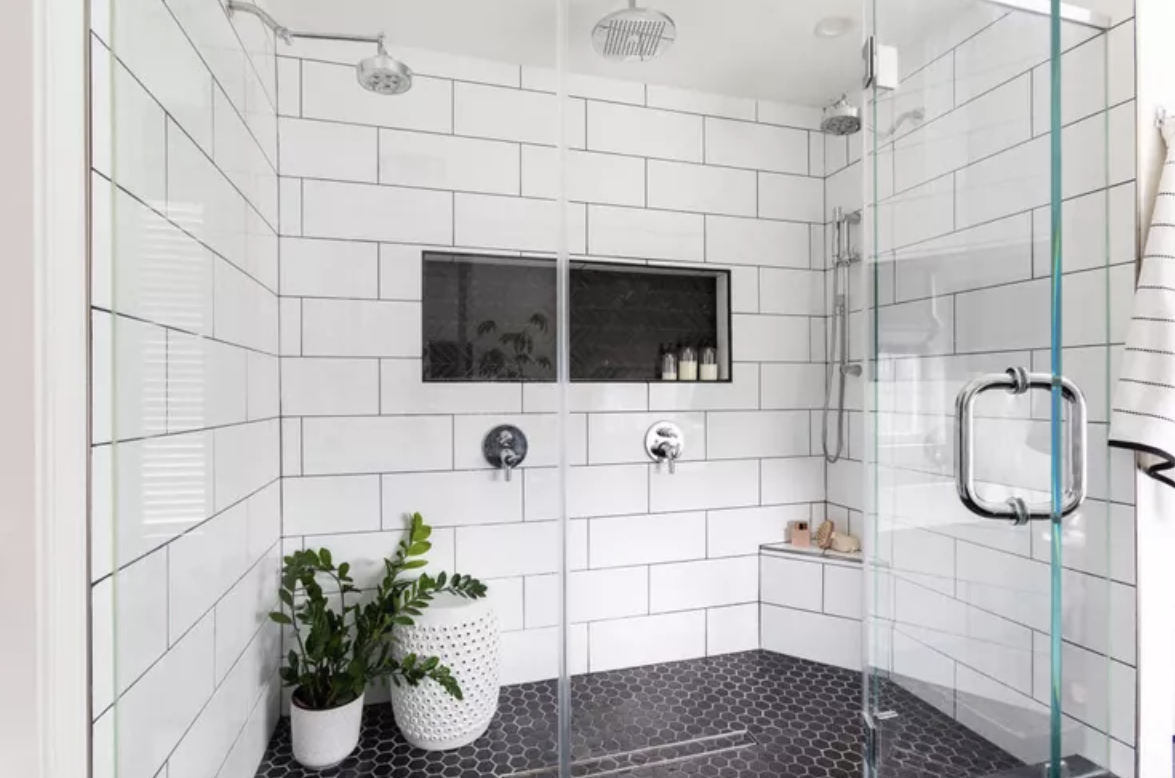 Black and White Double Shower